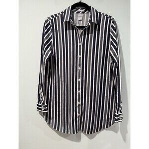 NEW Chicos Shirt Womens Small No Iron Chic Stretch Workwear Quiet Luxury Career